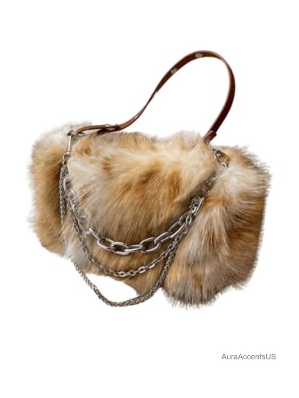Faux Fur Fuzzy Shoulder Handbag Cute Top Handle Square Party Bag